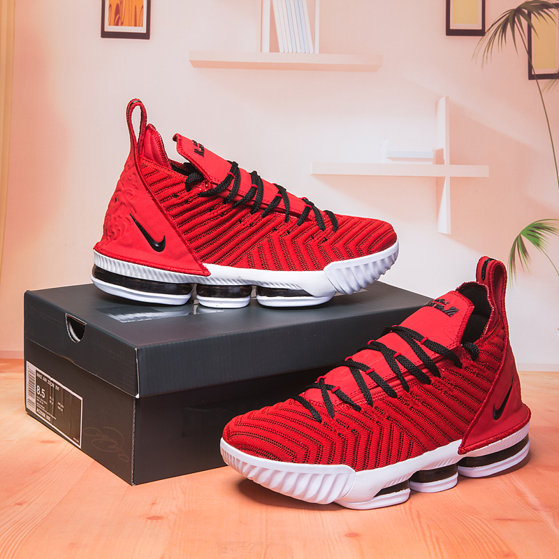 2018 Men Nike Lebron 16 Red Black White Shoes